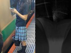 素人プレイ日記３０９TRAIN目鮮やかな水色のチェックスカート女子の生態