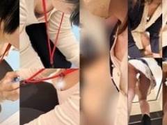 【OLさん胸ちらパンチラ#37】2名分/共●者現る！新入社員Ｔちゃん/来客対応の中堅社員J子さん