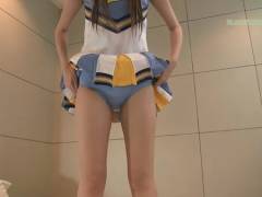 チアリーダー履き履きブルマー０２ 水色アンスコ脱ぎ履きムンムン
