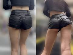 モデルのようなスタイルのセクシーショーパンお姉さん