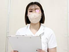 ノーブラ巨乳ナース♡セクシー下着から覗く剃り跡にガン勃ち【パンチラ/逆さ撮り】