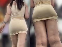 露出が多くてセクシーなミニスカワンピースお姉さん