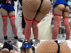 【超過激ハロウィン】完全版!!デカ尻丸出しの大胆露出!!アナルのシワまで見せつける衝撃の悩殺コスプレ美女♪