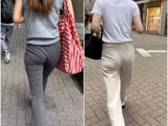 《尻肉の揺れ動きが抜群なストレッチパンツモデル達》