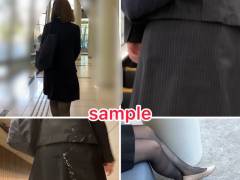 紺色ストライプスカートスーツのOLお姉さんにぶっかけ・前編