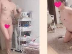 全裸で風呂上りマッサージ／定点カメラがとらえた民家の内部映像