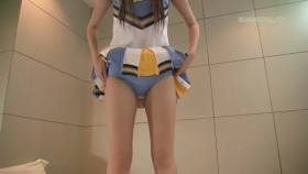 チアリーダー履き履きブルマー０２ 水色アンスコ脱ぎ履きムンムン
