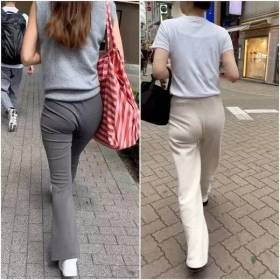 《尻肉の揺れ動きが抜群なストレッチパンツモデル達》