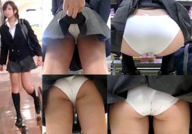 スカートめくりvol28美尻に食い込みすぎな白Pモロ見えパンツ撮りとめくり