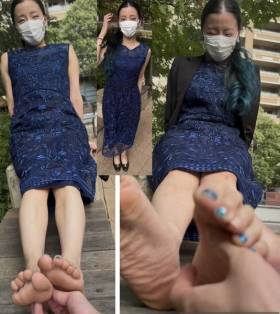 パンプス素足履き！泉水さん23.5cm激弱ネイル足裏くすぐり！5分15秒