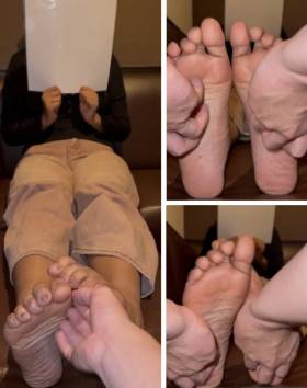 好評により2回目！実寸27.5cm！指長ハーフ美女激弱足裏くすぐり両足比べ！3分4秒